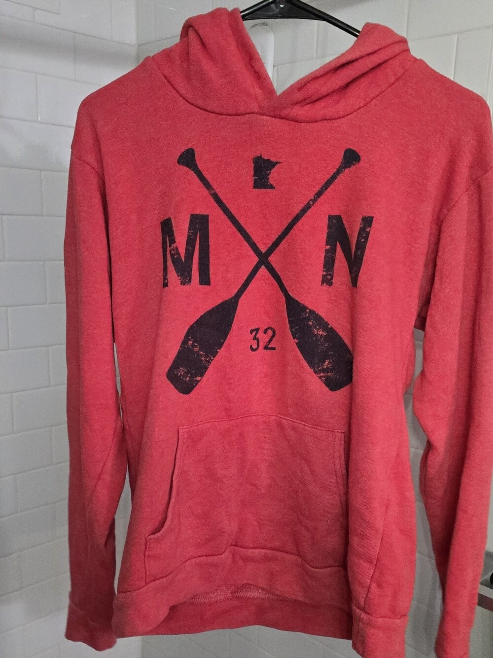 Red Unisex Sota Hooded Pullover Sweatshirt